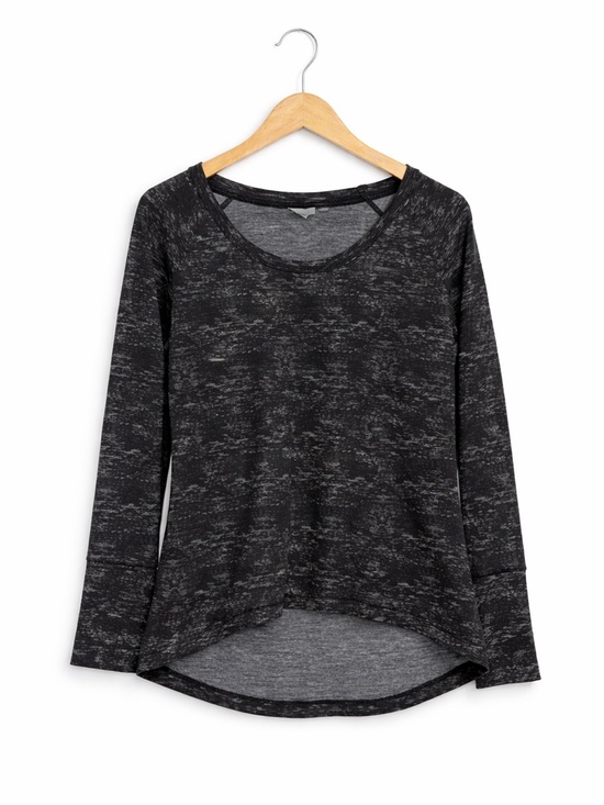 Athleta Tops - Athleta Black Heathered Scoop-Neck Long Sleeve Top
